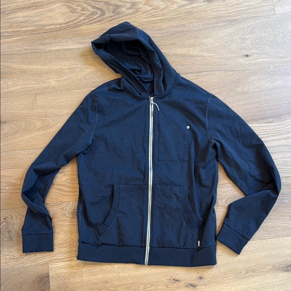 Vuori Navy Halo Full Zip Hoodie